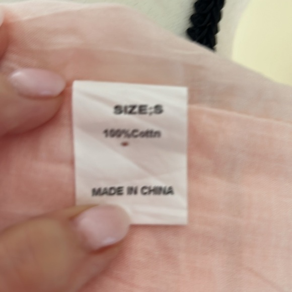 Sweet Pink Cotton Baby Doll Shirt w’ Lace (S) 100% Cotton NWOTs - Picture 3 of 4